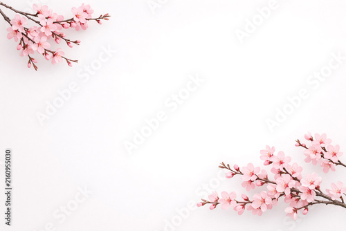 A delicate, minimalistic cherry blossom design on a light grey background. Perfect for spring celebrations or Japanese-themed events.