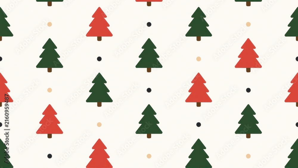 Obraz premium Festive evergreen pattern wallpaper for desktop