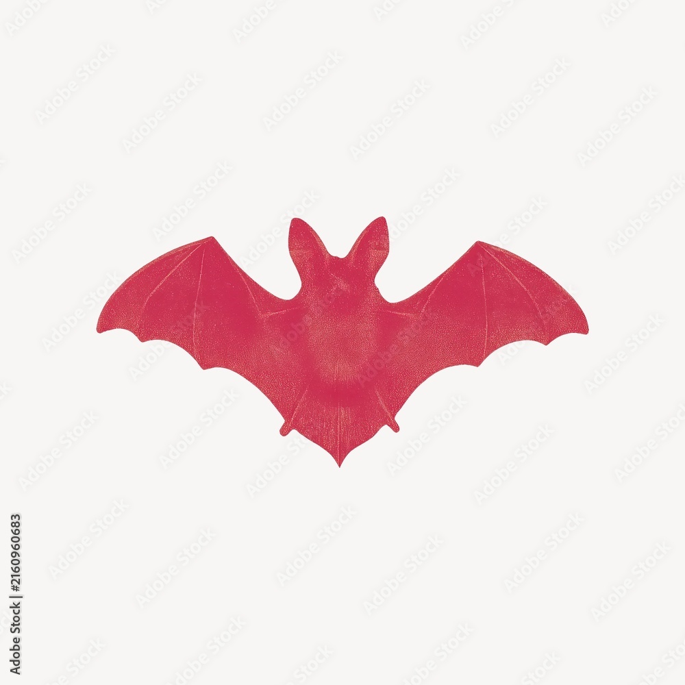 Naklejka premium Red bat silhouette illustration