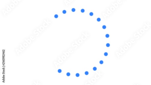 Minimalist Blue Circular Loading Progress Indicator Animation Loop on White Background UI Overlay