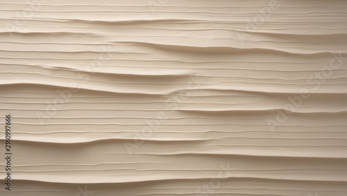 Textured Beige Wall with Horizontal Waves in Soft Lighting