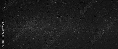 Starry Night Sky with Milky Way Band in Black and White