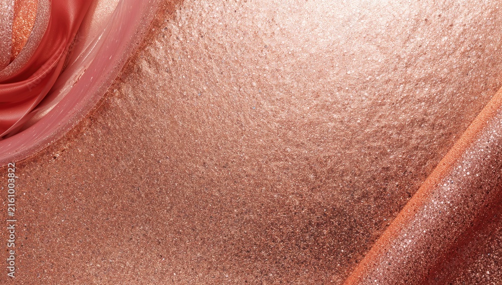 Fototapeta premium Glittery Rose Gold Texture with Warm Shimmer and Smooth Swirls