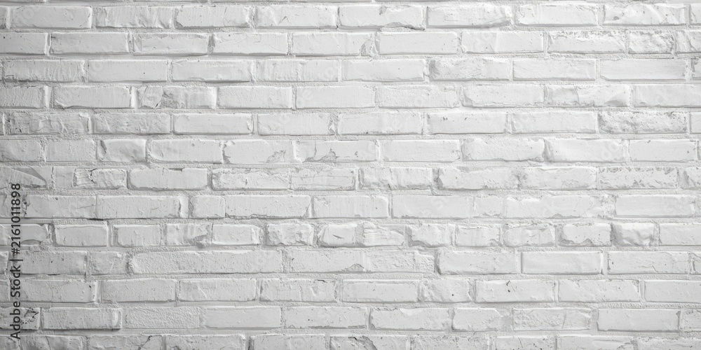Fototapeta premium White Brick Wall Texture in Clean Minimalist Style