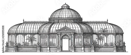 Vintage Greenhouse Conservatory Building Isolated