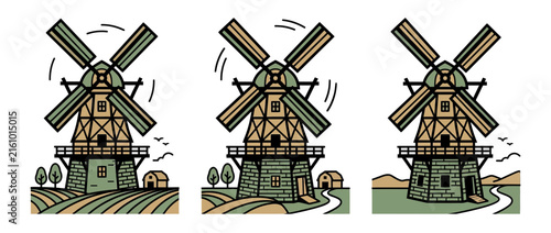 Windmill Illustration Collection