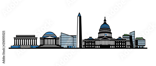 Washington DC Skyline Silhouette Transparent Background