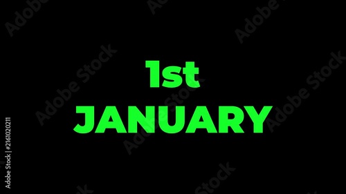 January month looping animation. first month of year