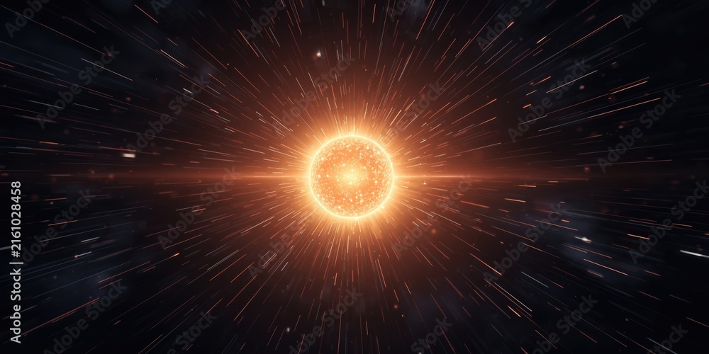Fototapeta premium Starburst Effect with Radiating Light in a Cosmic Space Background