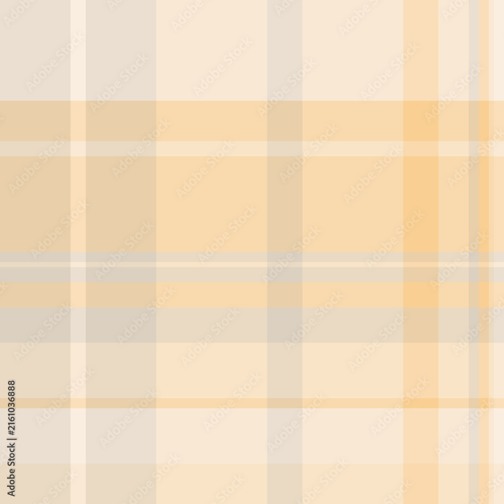 Obraz premium Striped check vector plaid, oilcloth background pattern fabric. Checker tartan seamless textile texture in light and wheat colors.