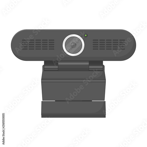 Clip-On Webcam Vector Illustration. Clean Icon Design Element Isolated on White Background