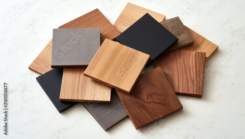 A collection of small, square samples of various wood and stone textures
