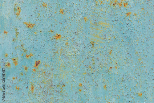 Foto Surface with peeling paint showing rust and wear over time creates a textured ba