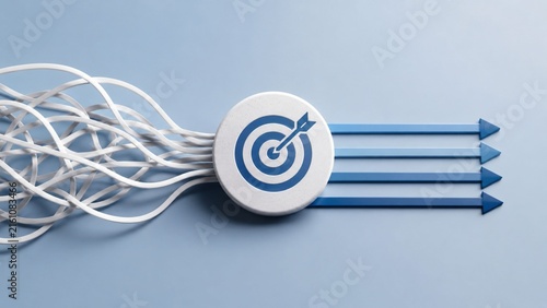 Streamlining business processes from tangled complexity into efficient straight paths through a target