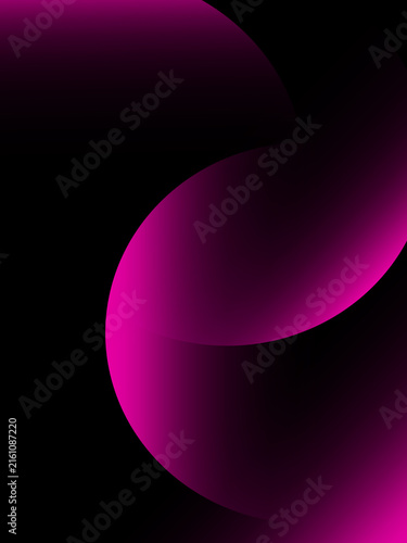 Abstract Neon Magenta Curved Crescent Shapes Design Vector