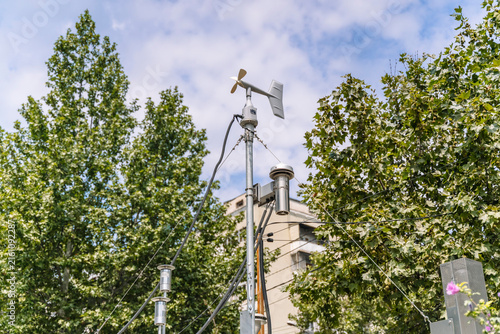 фотографія Weather station sensor mast with anemometer and meteorological equipment outdoor