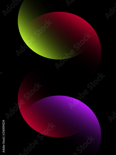 Modern Futuristic Dark Backgrounds with Glowing Fluid Yin Yang Elements