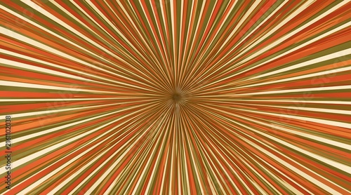 Abstract Retro Sunburst Pattern with Vibrant Orange and Earthy Brown Radial Lines