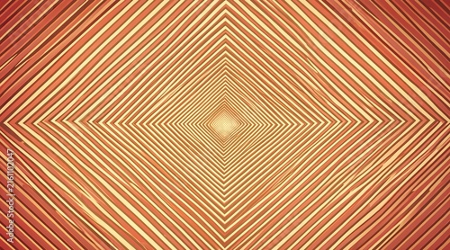 Concentric copper diamond tunnel geometric background