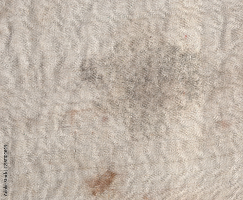 stained linen fabric texture background - stained dirty vintage cotton canvas sheet, old paper texture