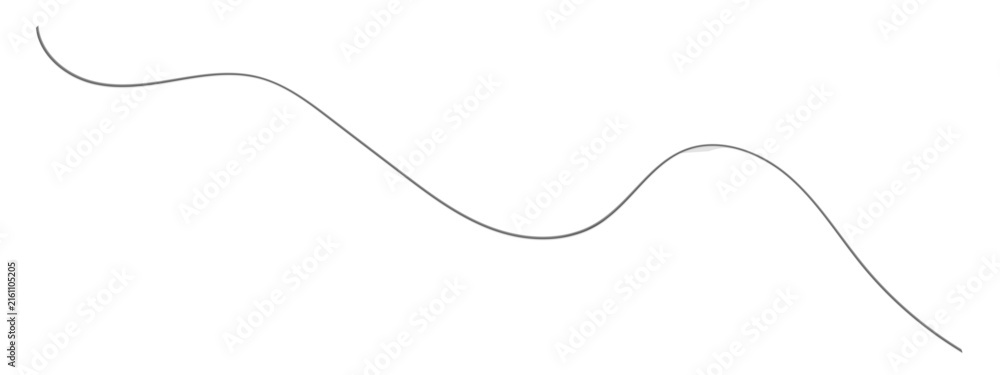 Fototapeta premium Minimalist single thin wavy horizontal line graphic vector element