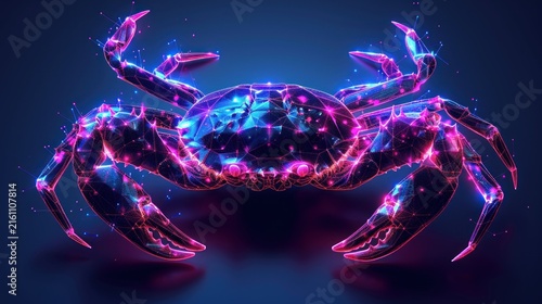 Glowing polygonal crab.