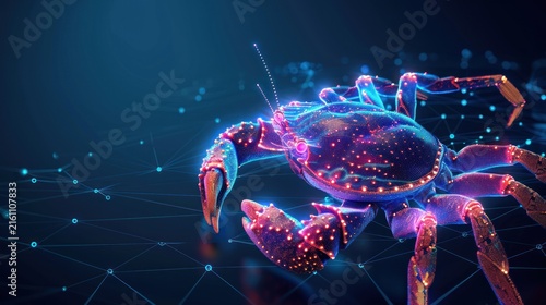 Abstract glowing crab.