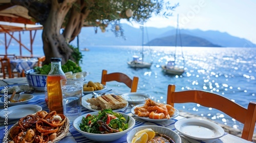Seaside Greek meal.