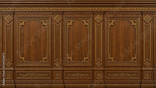 Antique gold carved decorative wall panel