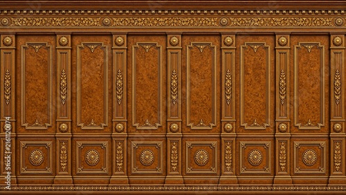 Warm bronze ornamental wall panel pattern