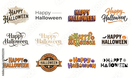 Halloween pumpkin greeting card with glowing jack-o-lantern and festive text vector design