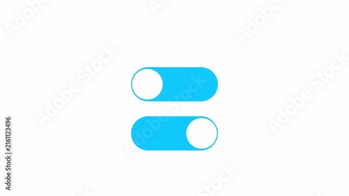 On off toggle switch button animation on transparent background 4k video. Turning on-off animation.