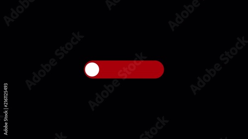 On off toggle switch button animation on transparent background 4k video. Turning on-off animation.