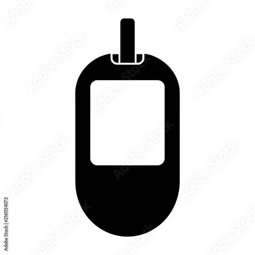 Black silhouette of a glucose meter for diabetes testing vector on a transparent background