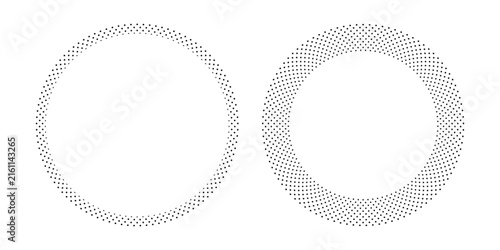 Abstract Radial Circle Dots Patterns for Decorative Round Frames. 