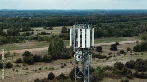 Cellular Network Infrastructure Tower With Multiple Communication Antennas
