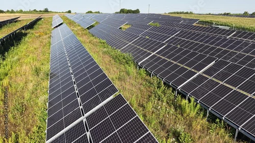 Solar panel farm on agricultural land