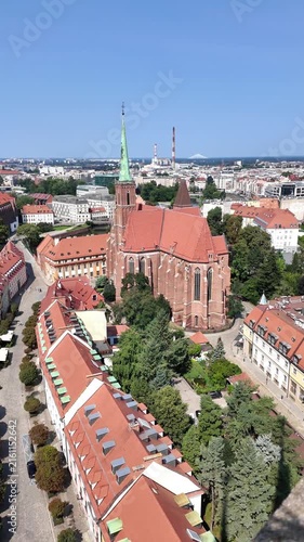 Panoramic view of the city center of Wrocław from Cathedral, Lower Silesian Voivodeship, Poland