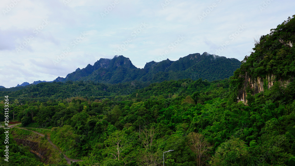 Fototapeta premium Vajiralongkorn Dam in Kanchanaburi, Thailand.
