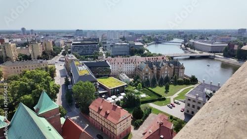 Panoramic view of the city center of Wrocław from Cathedral, Lower Silesian Voivodeship, Poland