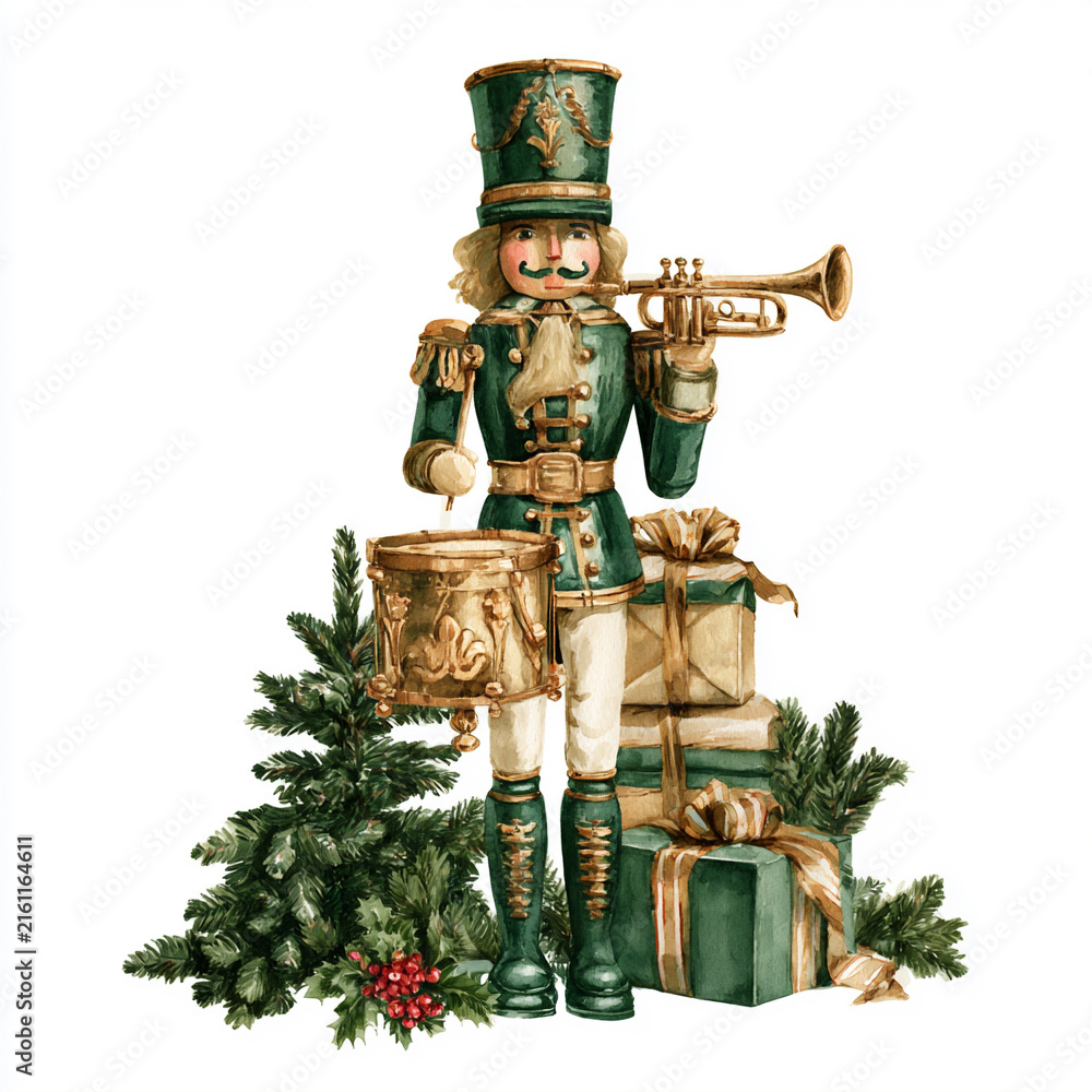 Fototapeta premium Vintage Christmas nutcracker standing