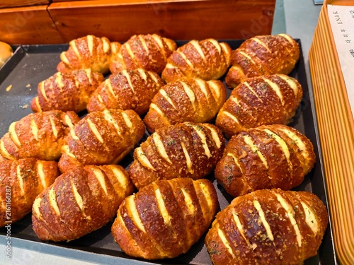 Salt bread on the tray
