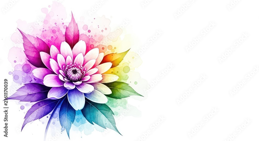 Obraz premium Vibrant abstract floral background showcasing soft watercolor washes, artistic brushstrokes, and delicate petals in a dreamy, glowing haze, vibrant, abstract, blooming