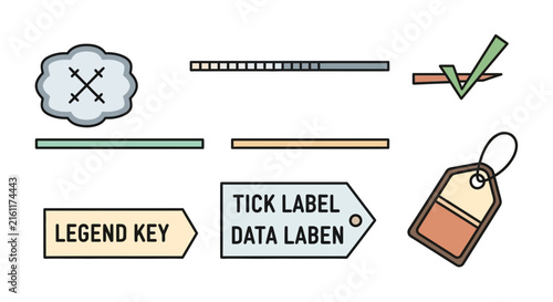 UI data visualization elements and legend key labels.