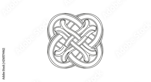 Traditional Celtic knot decorative ornament in black and white line art.