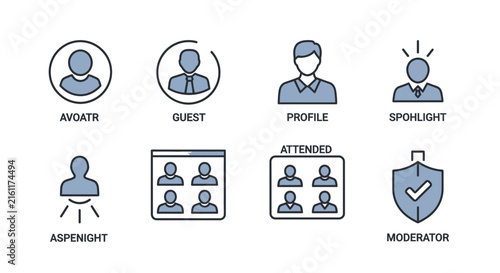 User profile and member role avatar icons.
