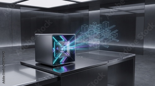 Futuristic Artificial Intelligence Data Hub with Digital Network Architecture and Advanced Cloud Computing