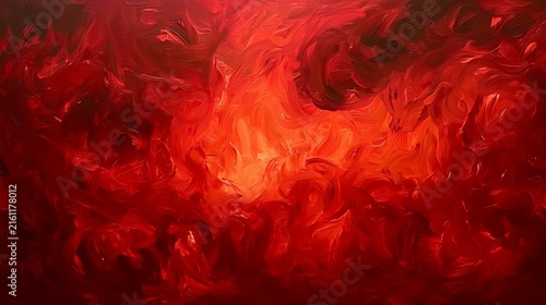 Rich Red Abstract Oil Painting Texture for Creative Background Design