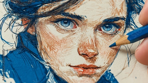 Capturing emotions through colored pencils during a cozy art session at home