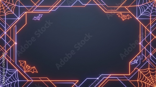 Abstract Halloween Neon Frame Background